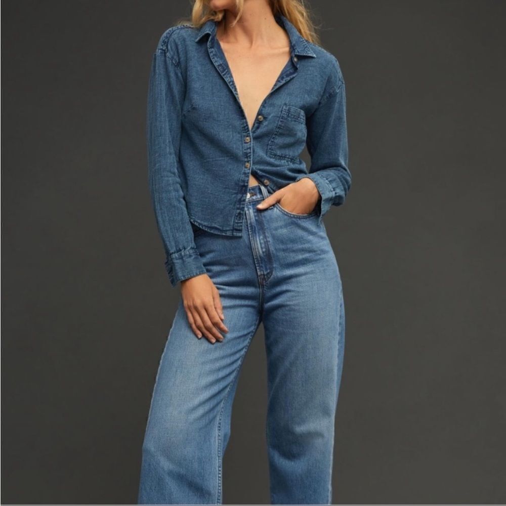 Anthropologie Pilcro Open Back Blouse | Size: Small | Color: Blue - Picture 4 of 4